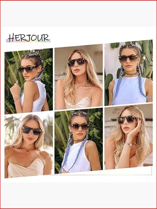 Oversized Square Sunglasses with UV Protection, 2-Pack main image 5